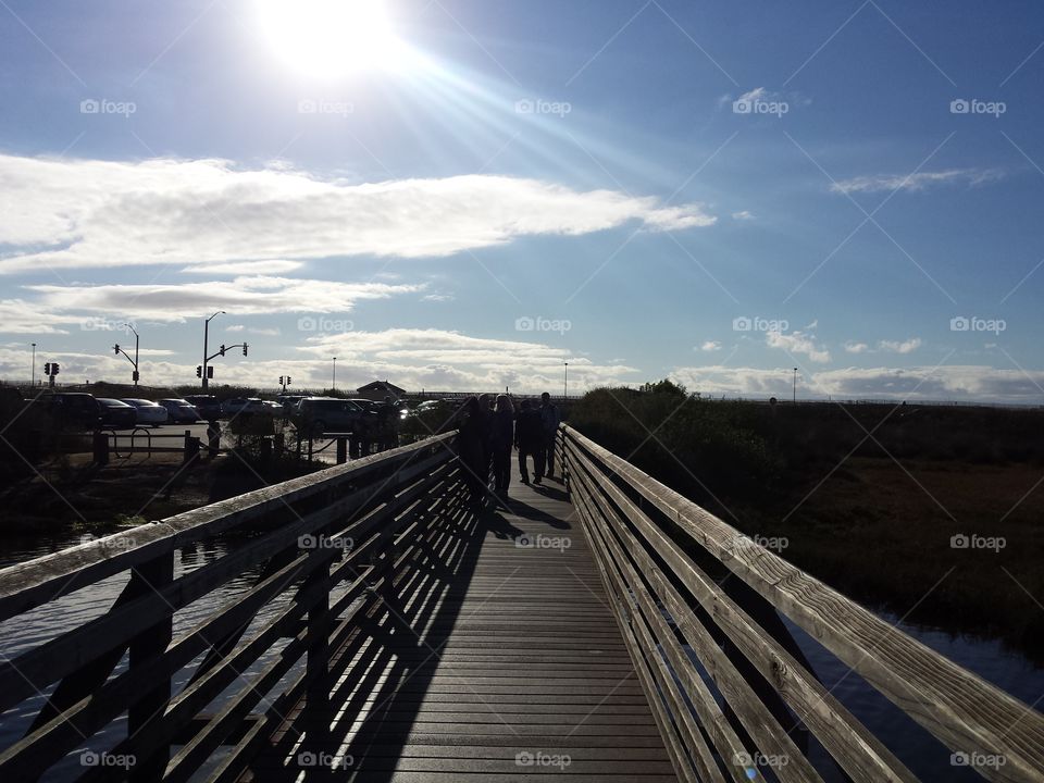 Beautiful day on the bridge