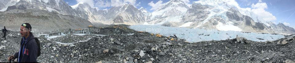 Panoramic of Everest Base Camp.