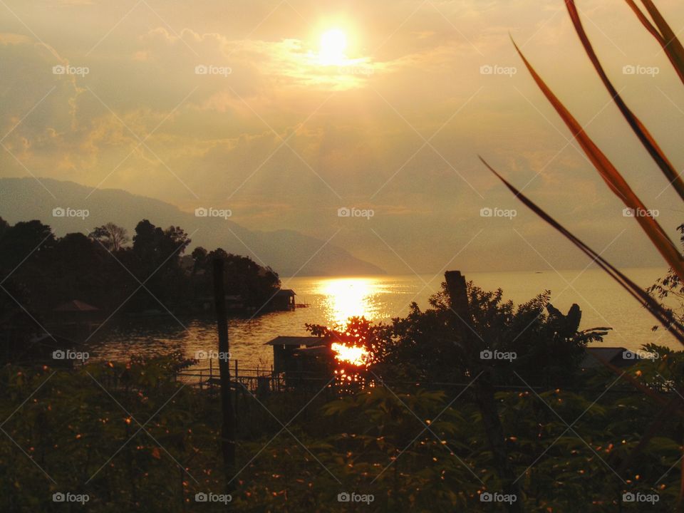 Sunday sunset on matano lake