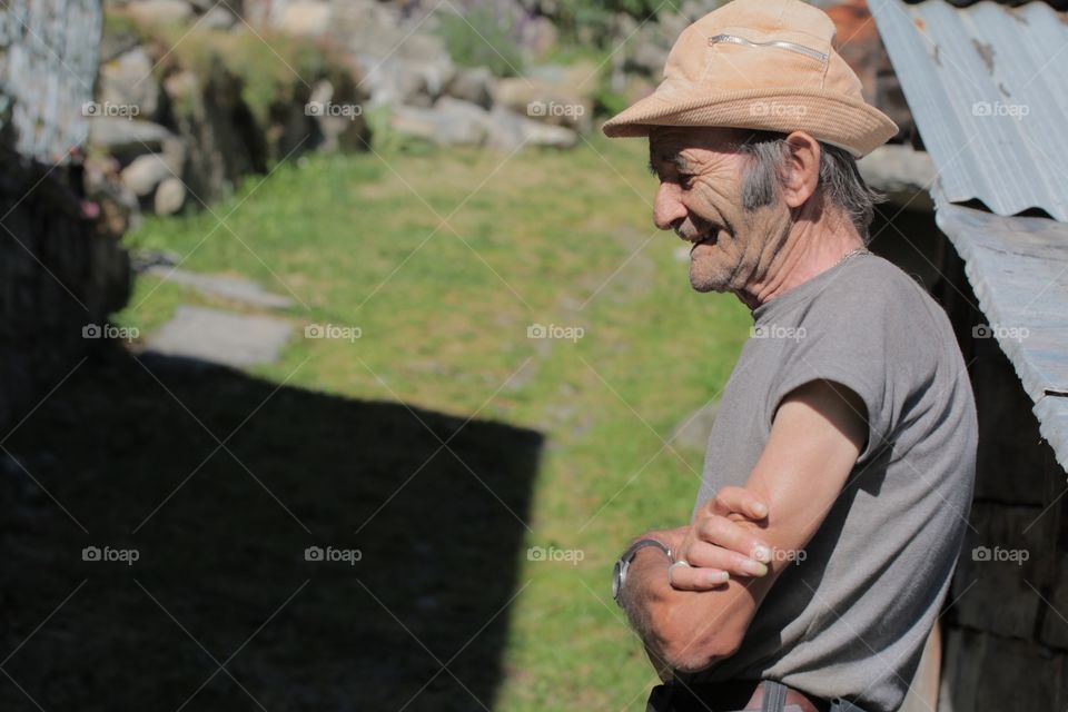 Walliser Mountain Man. Mountain man in Wallis,Switzerland