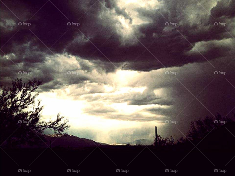 Clouds over the desert