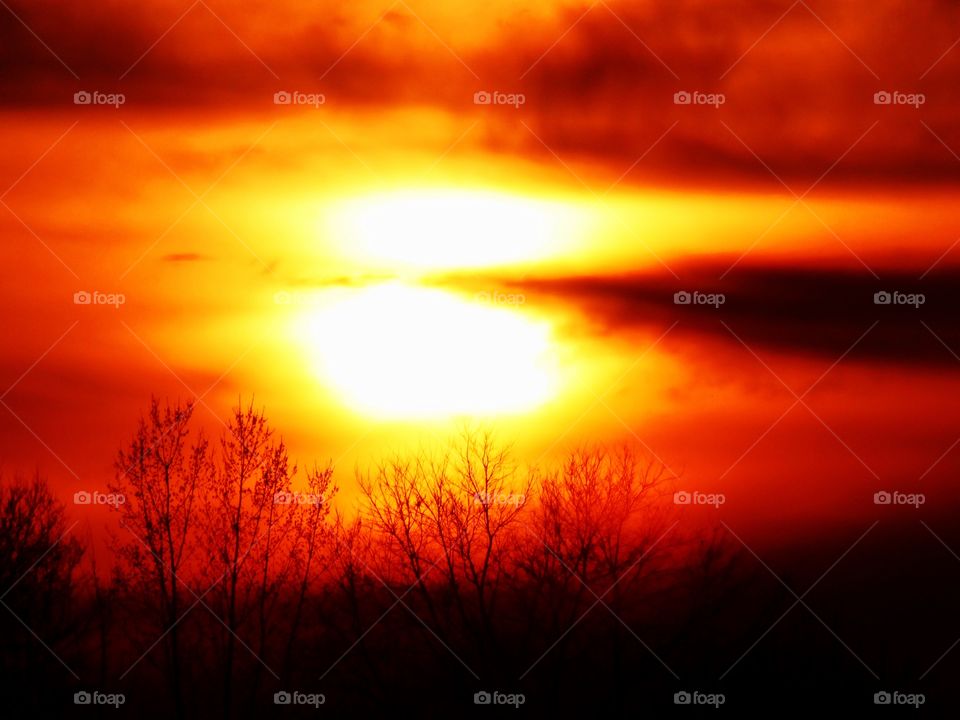 Sunset and the cool Indiana Sky 