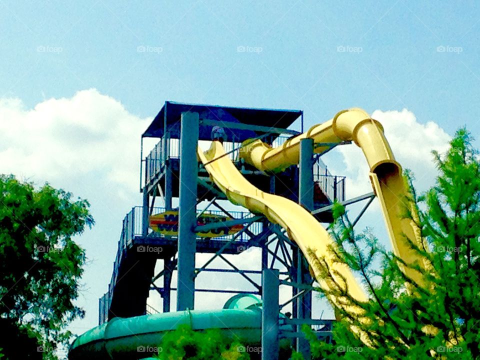 Are you scared?. Water slides at Hawaiian falls water park 