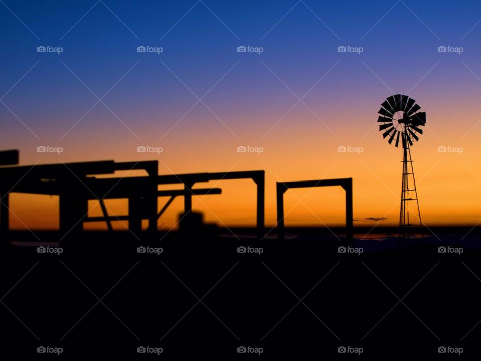 Windmill at sunset