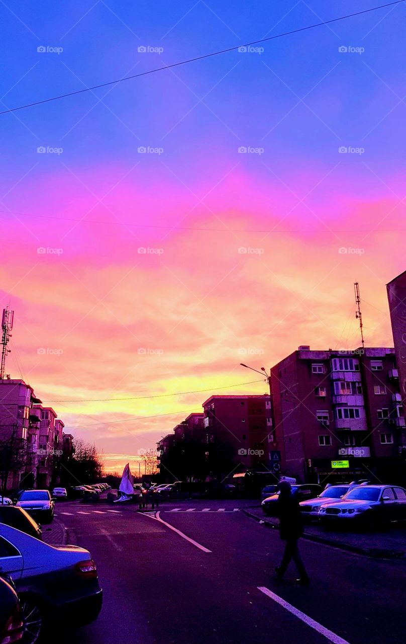 magenta sky