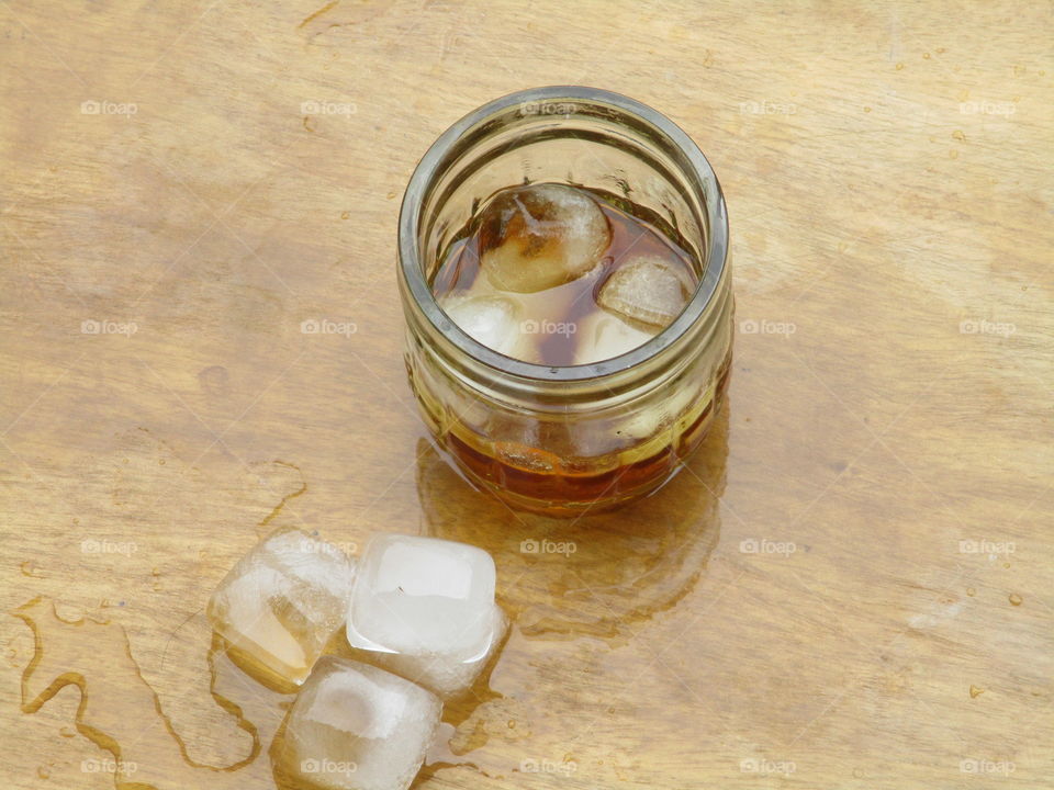 ice on drink