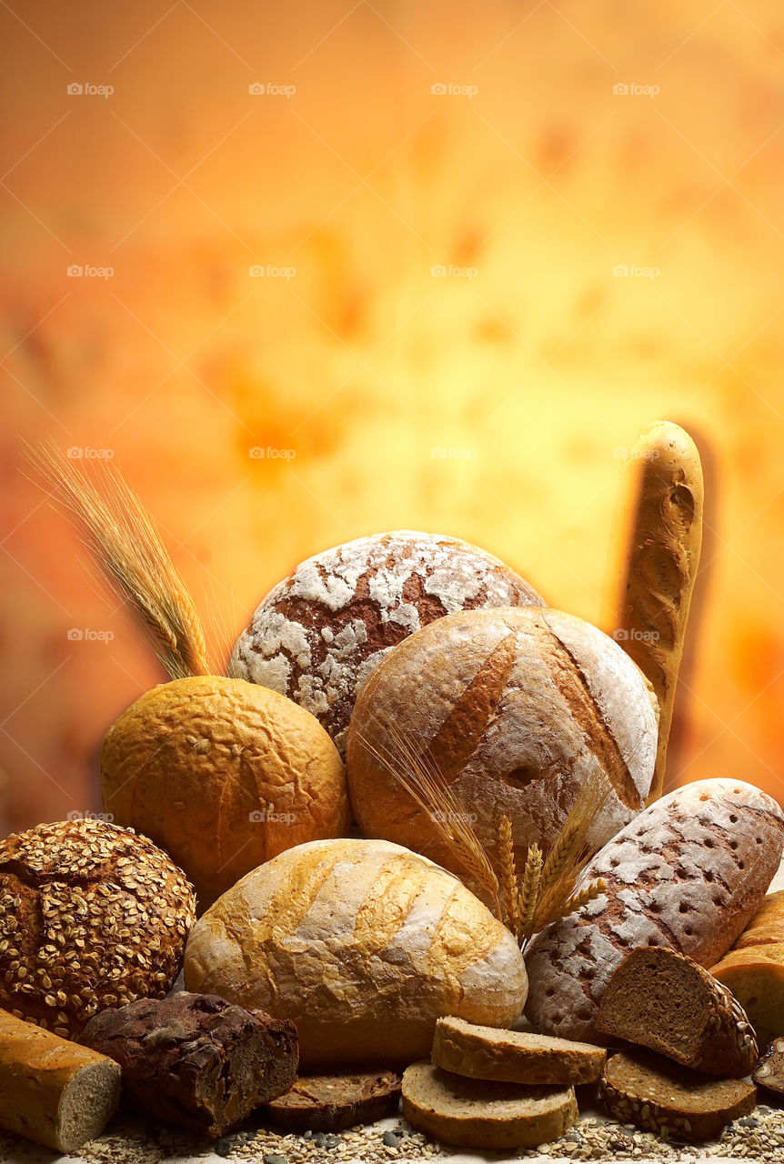 Composition of bakery on great background