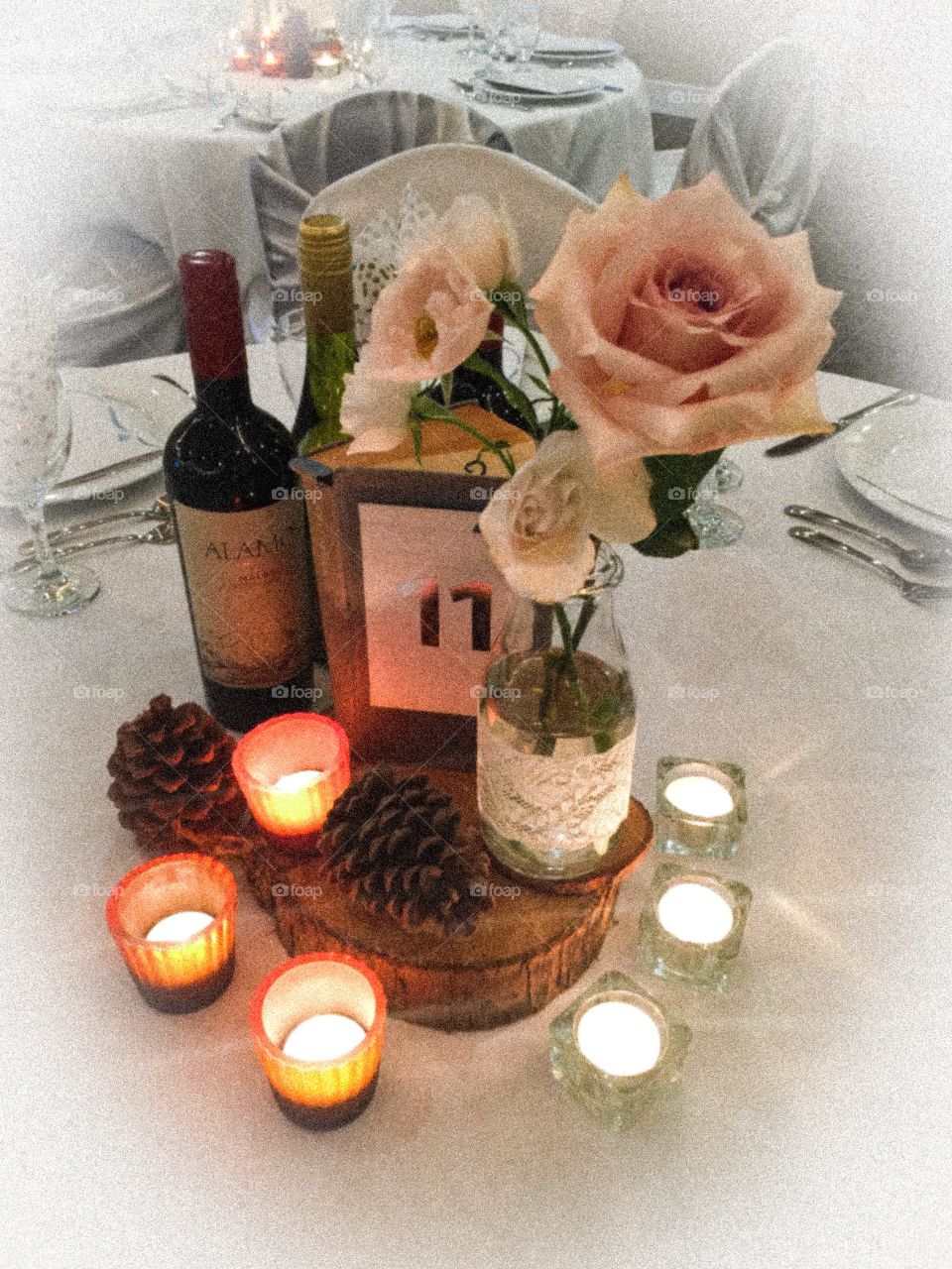 Fall wedding table setup