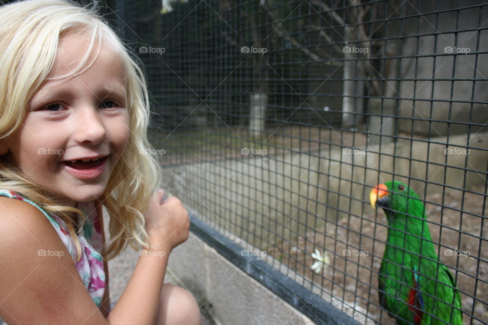 Happy. At the zoo