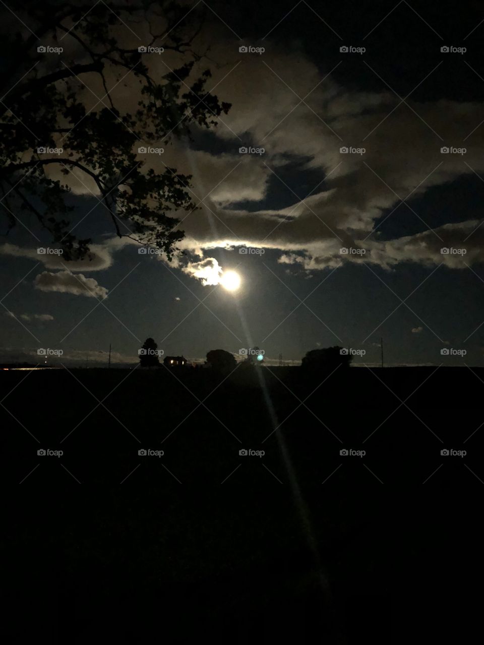 October full moon over the farm 