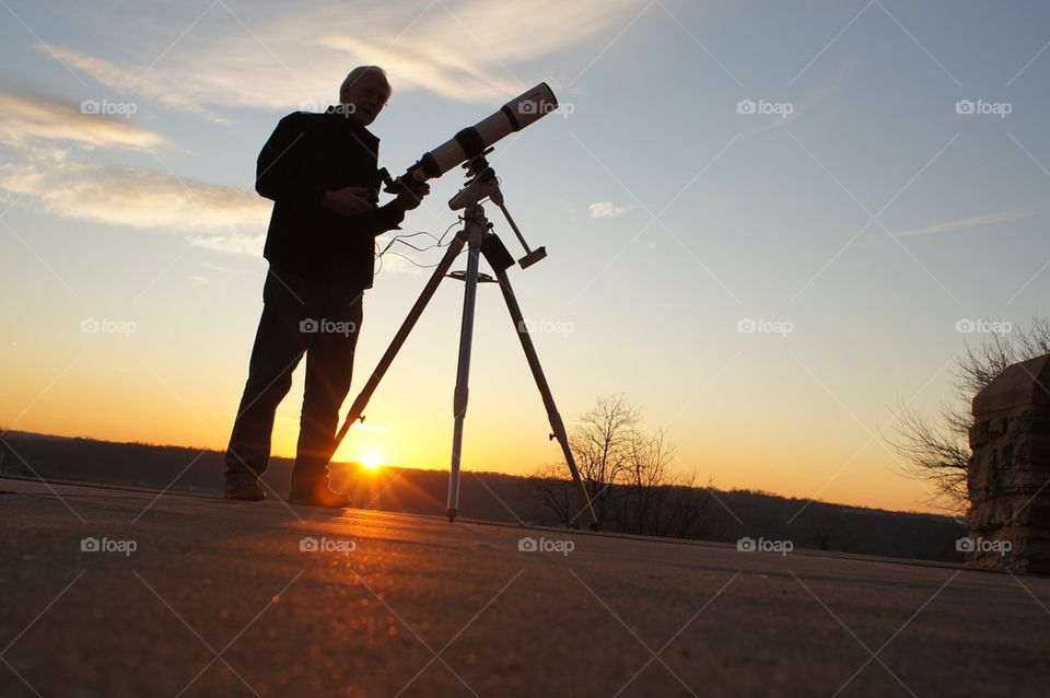 Telescope. Man 