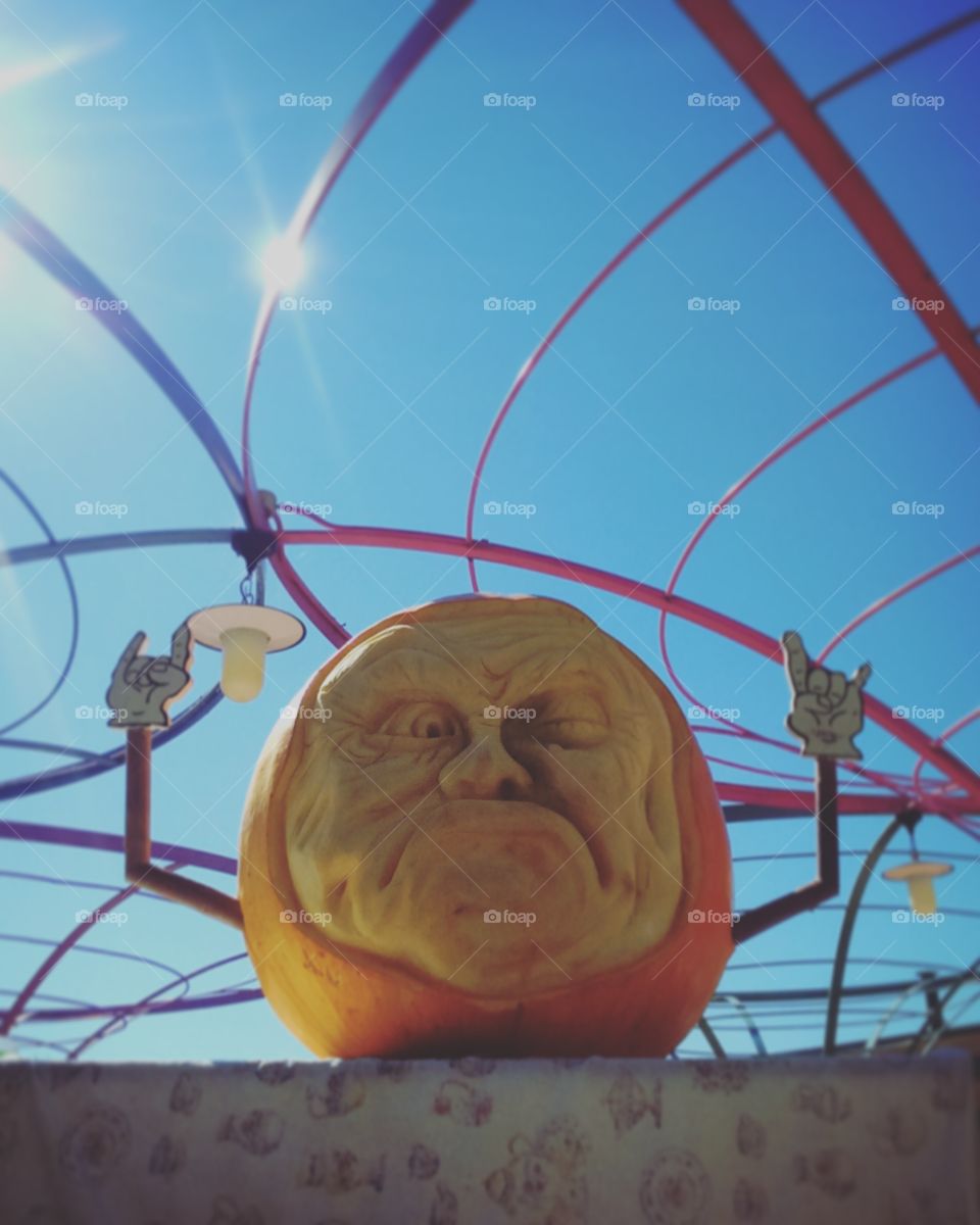 rock pumpkin. pumpkin face