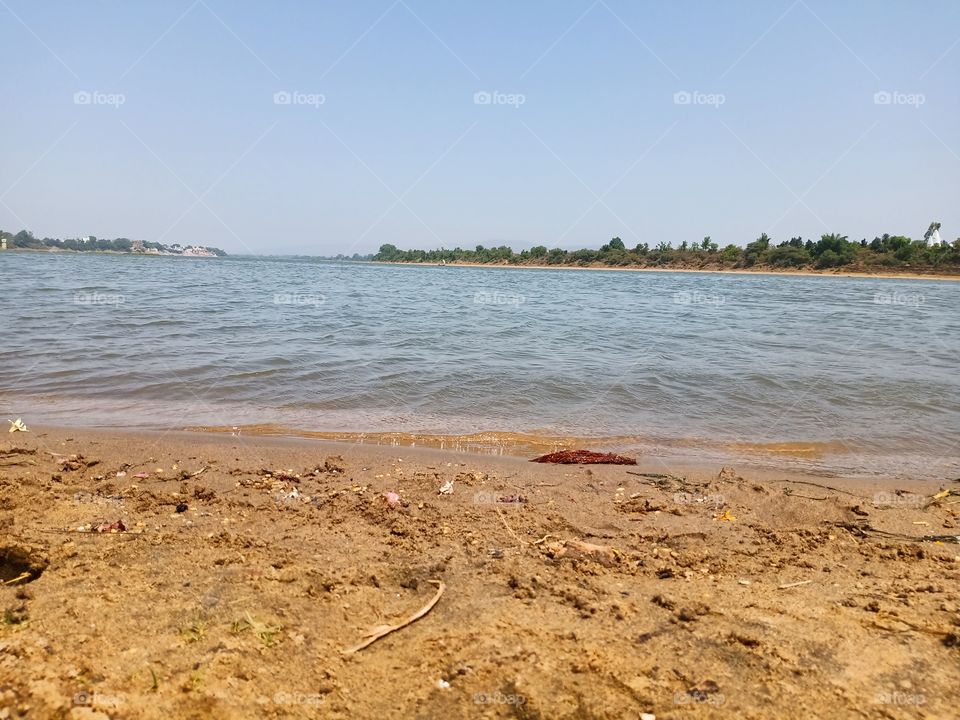 river & sandy // water fall