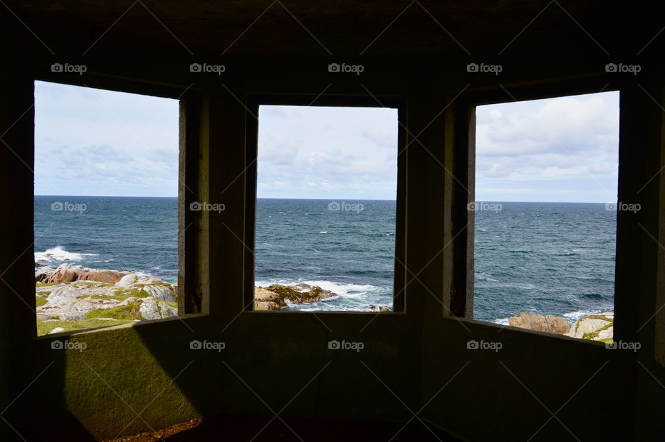windows overlooking the ocean