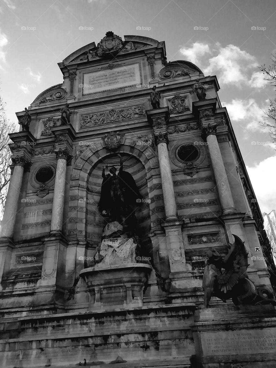 Black and white photo of a building