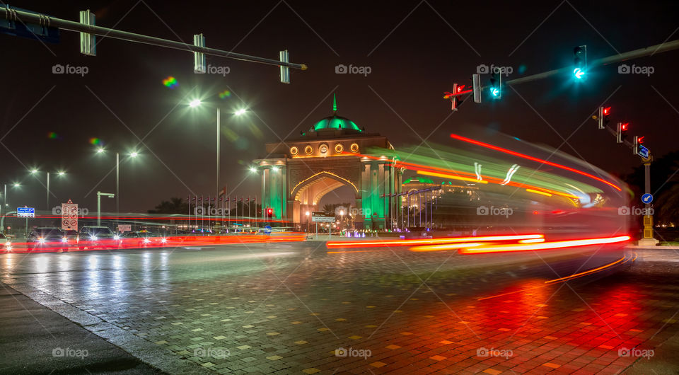 Abu Dhabi street at night