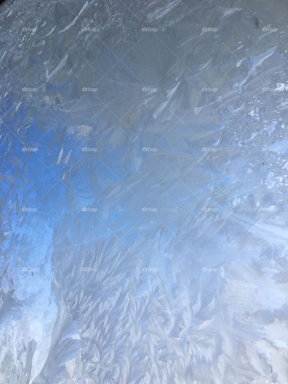 Ice that formed on a door