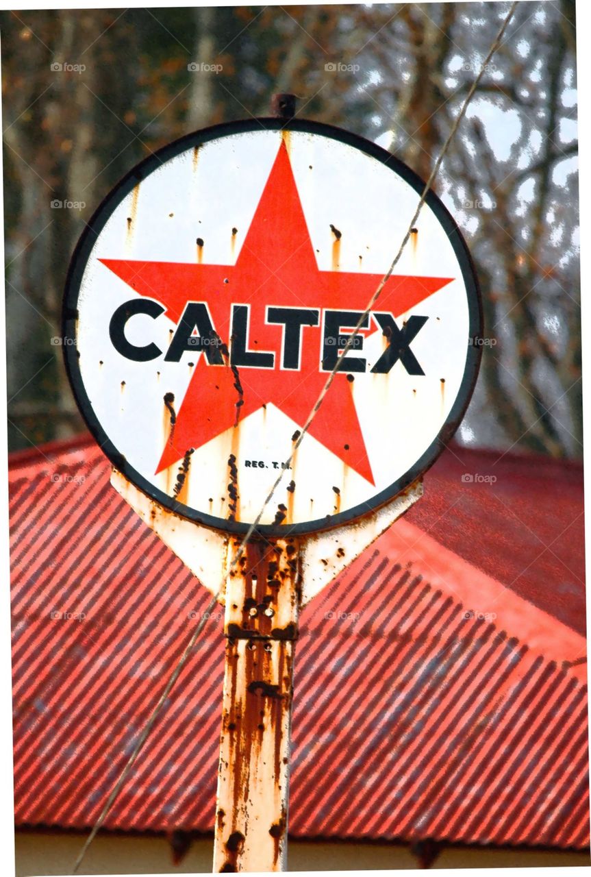Caltex sign . Rustic Caltex sign 
