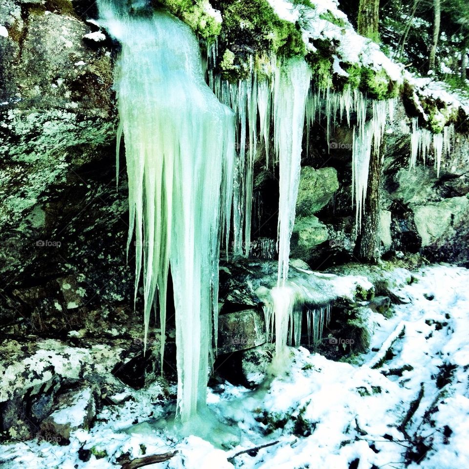 winter sweden waterfall icicle by rebelf