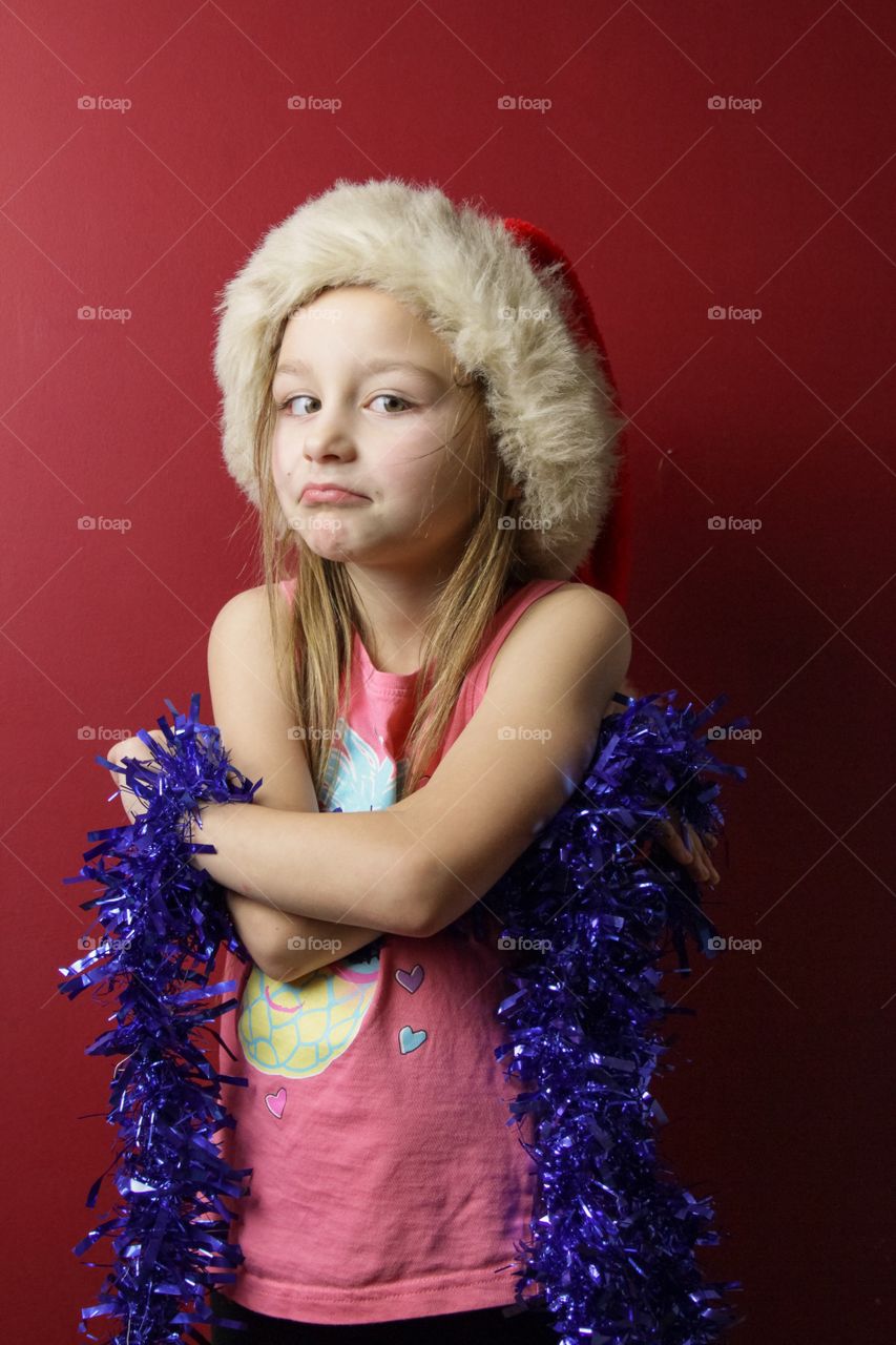 Grumpy Christmas girl