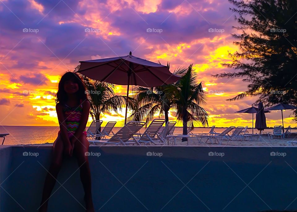Fire sky sunset - Georgetown, Cayman Islands