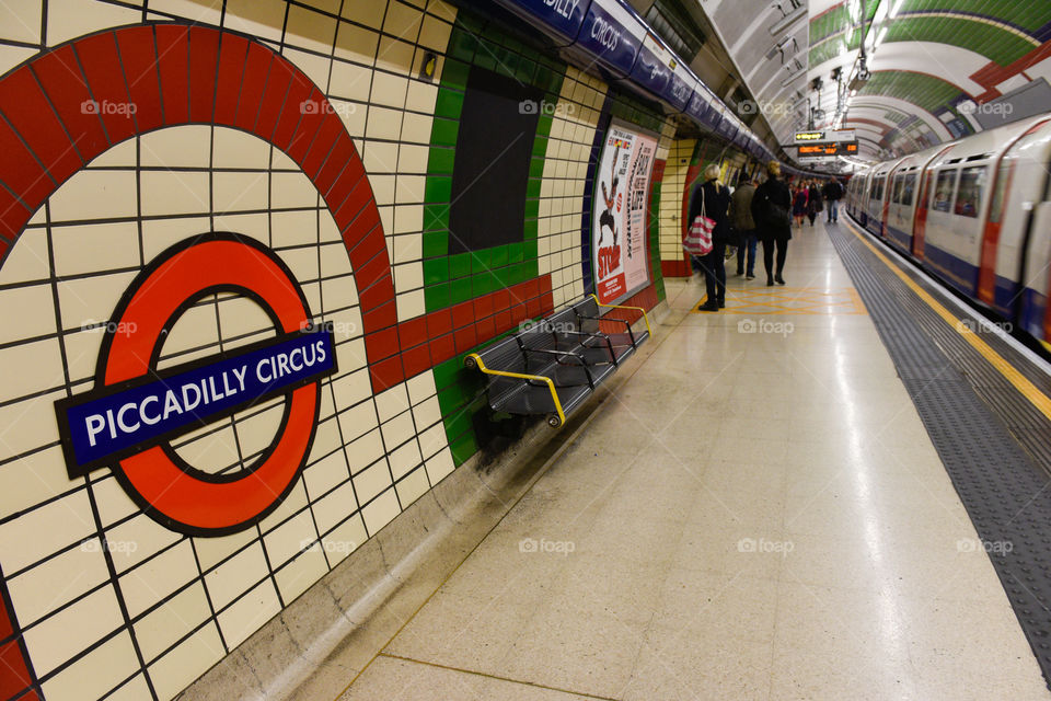 Local subway station Piccadilly Circus in London.