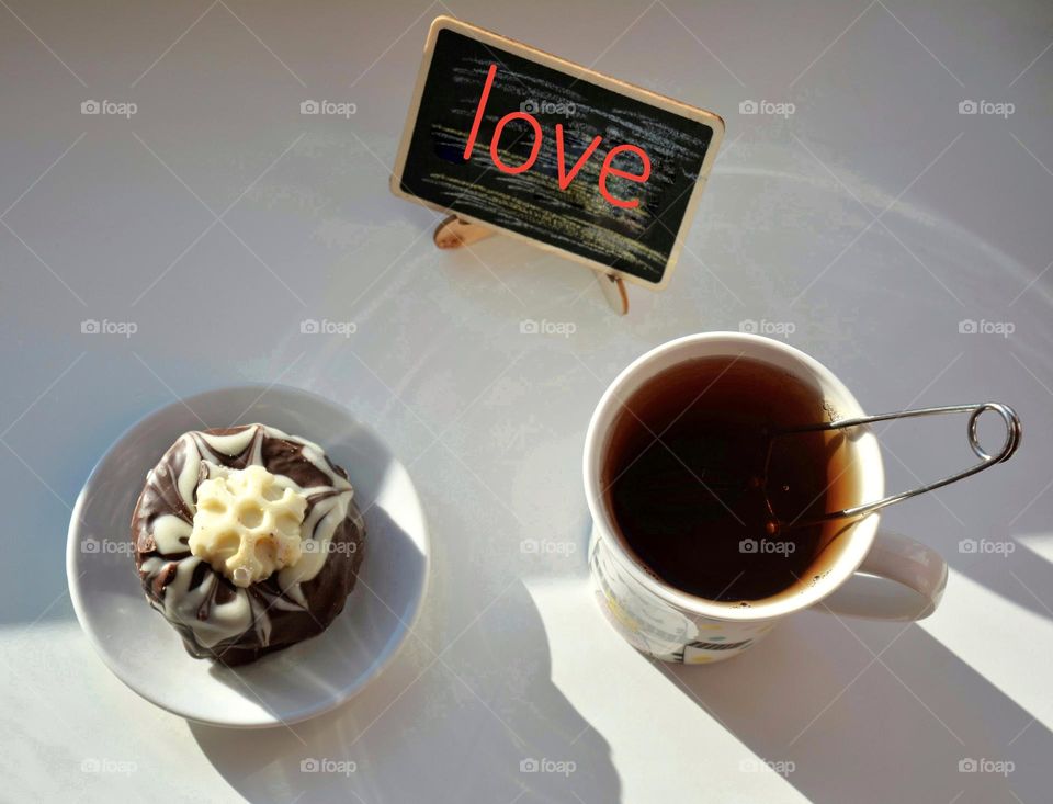 cup of tea and cake love drink