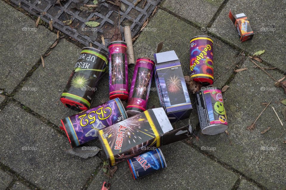 Above View Of A Bunch Fireworks At Amsterdam The Netherlands 1-1-2023