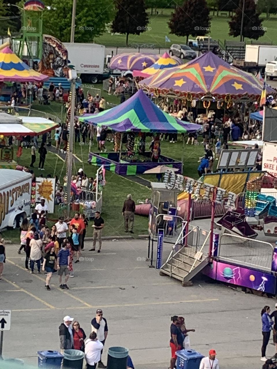 Summer in the city carnival tents and rides