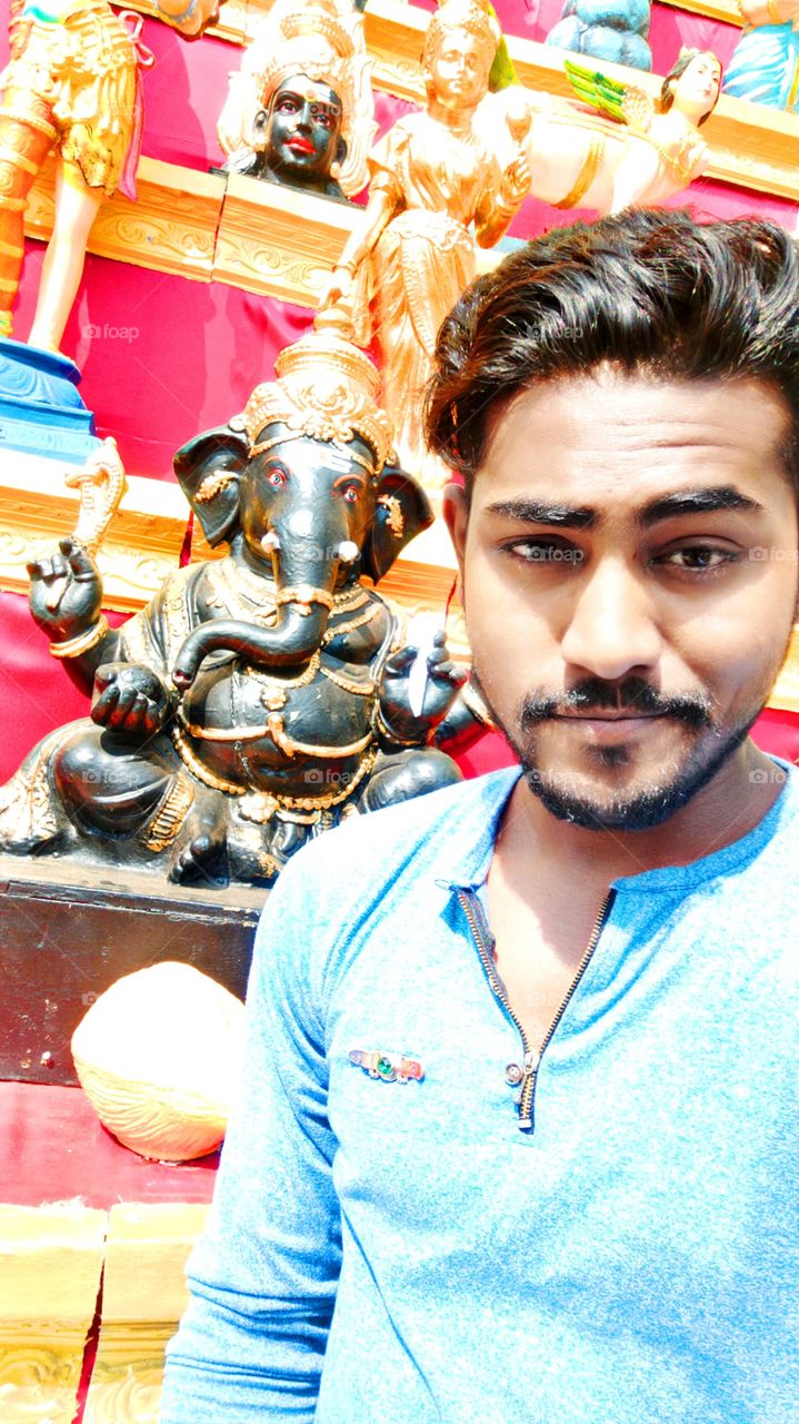 A selfie with lord ganesha