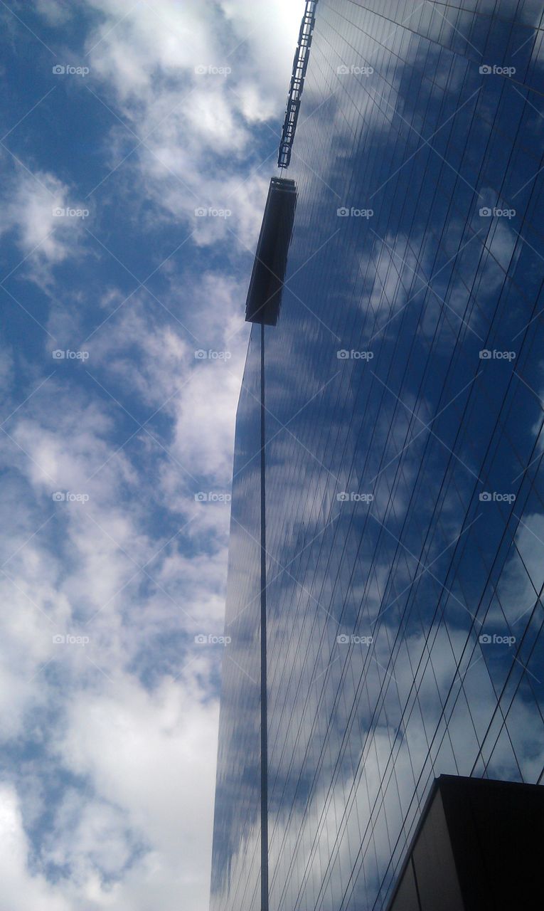 Blue sky Scraper glass building
