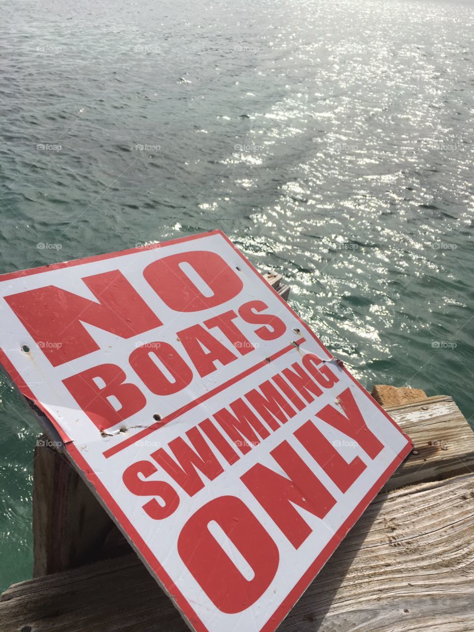 No boats, swimming only.