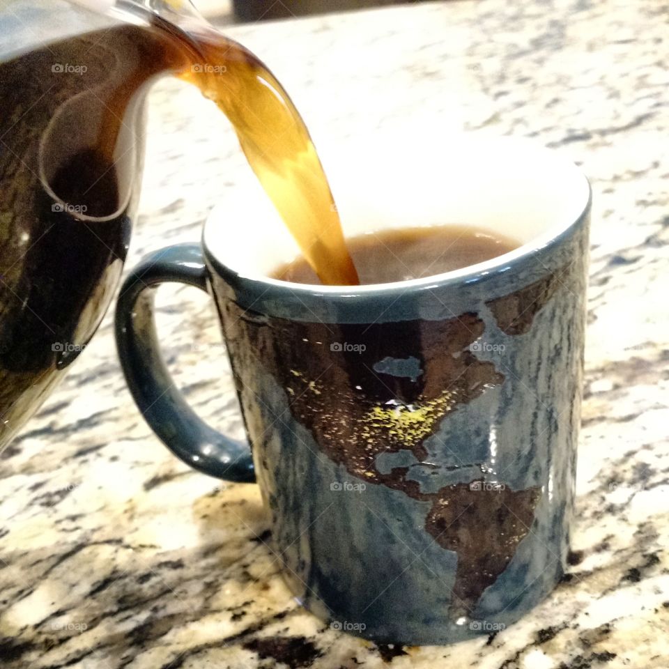 good morning coffee. heat sensitive mug