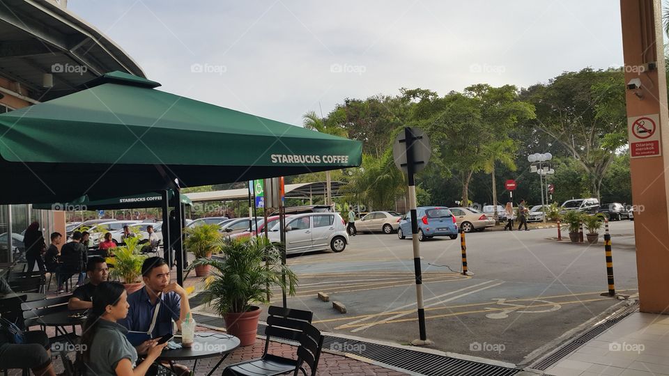 Outside Starbucks AEON MALL SEREMBAN 2 satellite city of Seremban