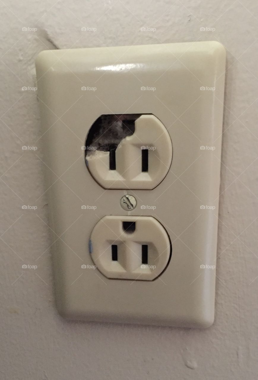 Broken outlet cover