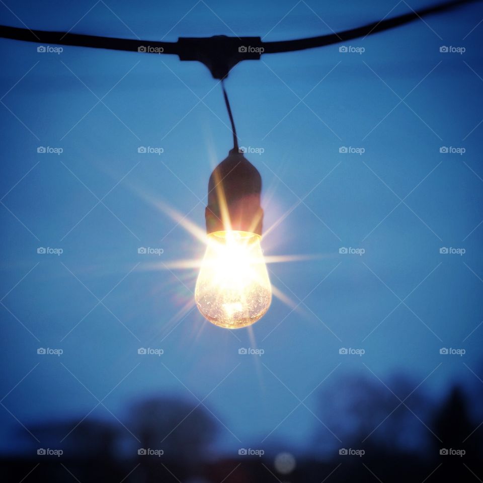 Hanging lightbulb