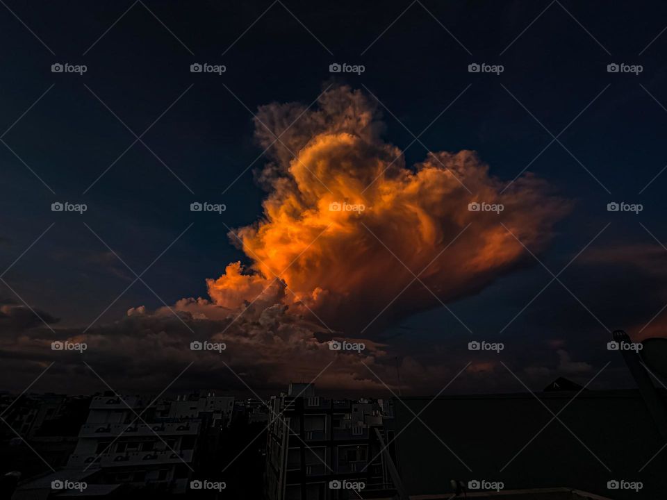 Clouds on sky at sunset