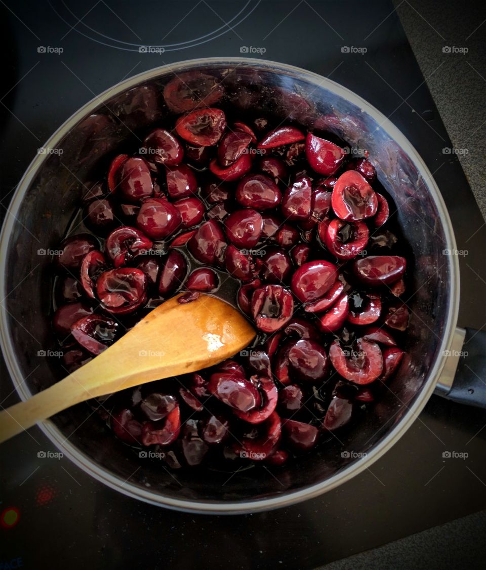 Cooking with my own home grown tasty sweet cherries