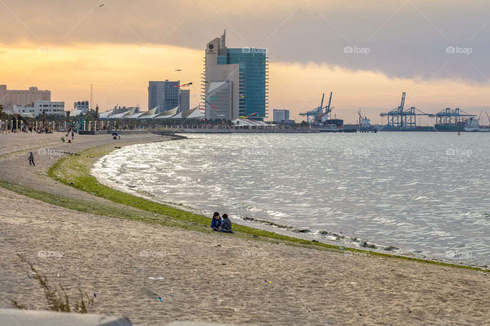 playing on the shore