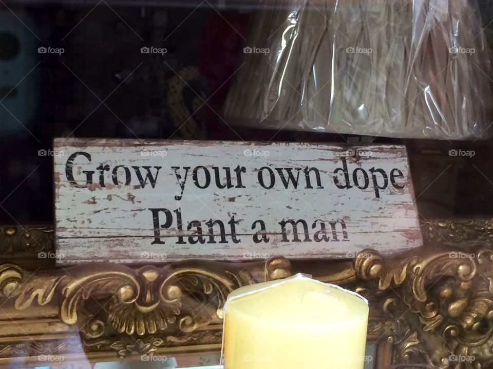 Grow a man. Window display in Edinburgh, Scotland