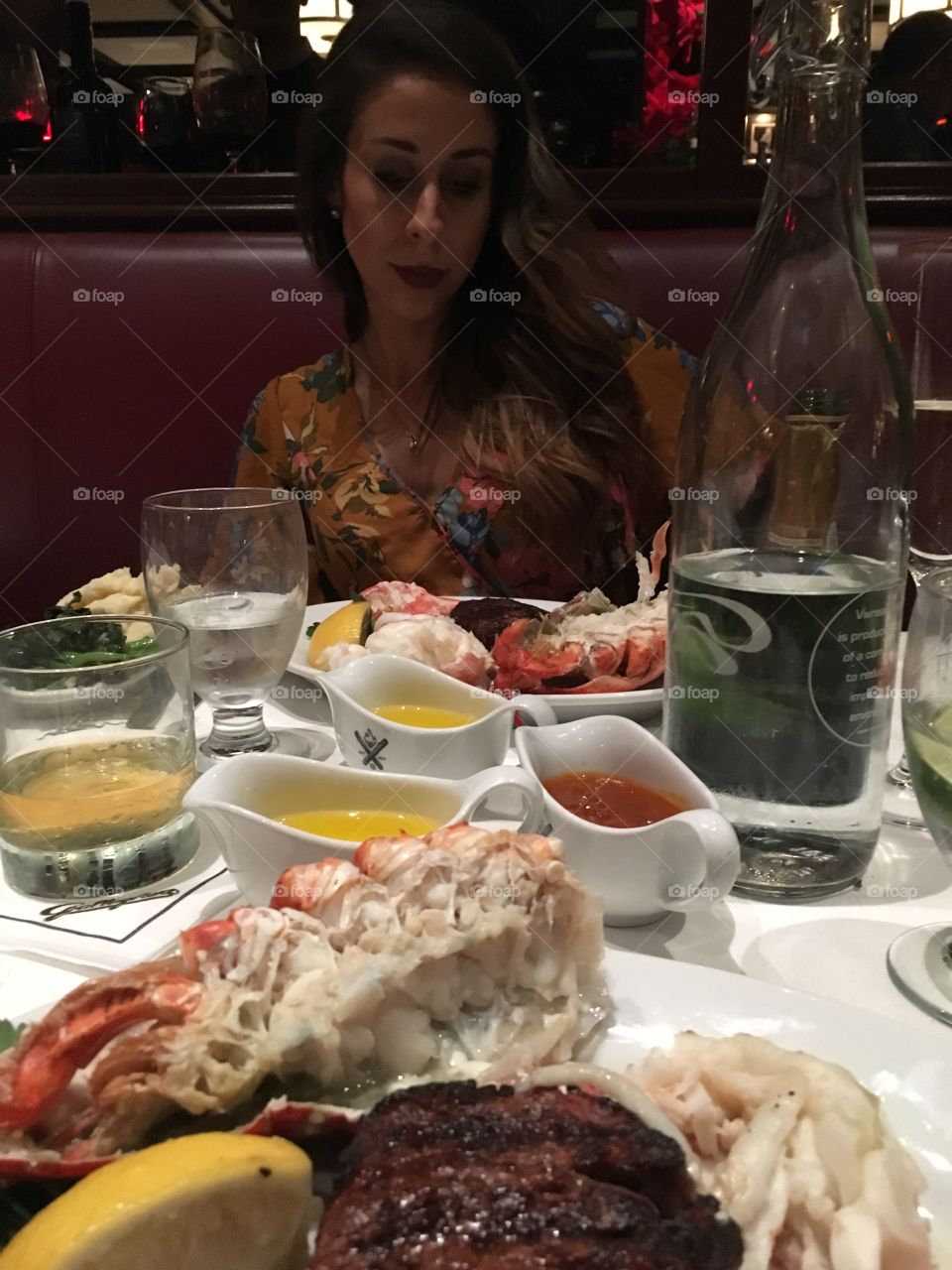 My biggest choice? Lobster or filet first. Red wine and my boyfriends birthday Dinner in NYC at Gallaghers