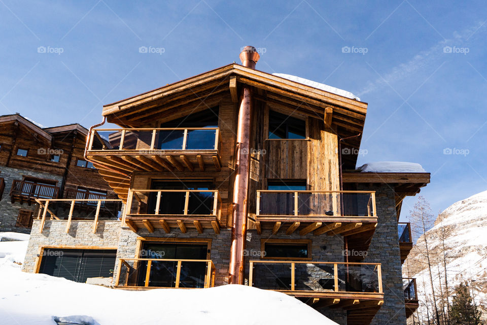 Wooden chalet in Zermatt, Switzerland.