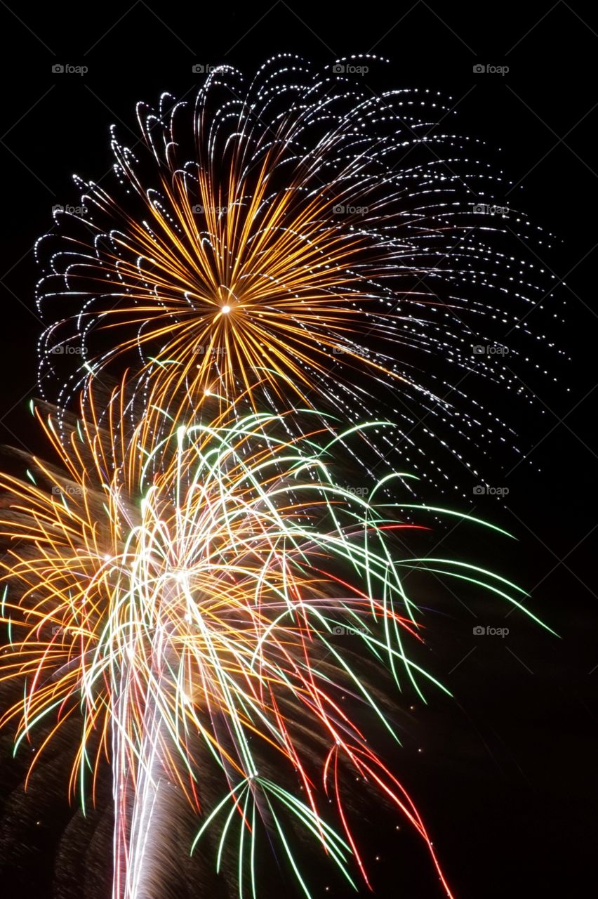 Long exposure fireworks shot on the 4th of July