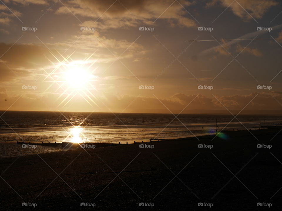 View of a sea at the time of low tide