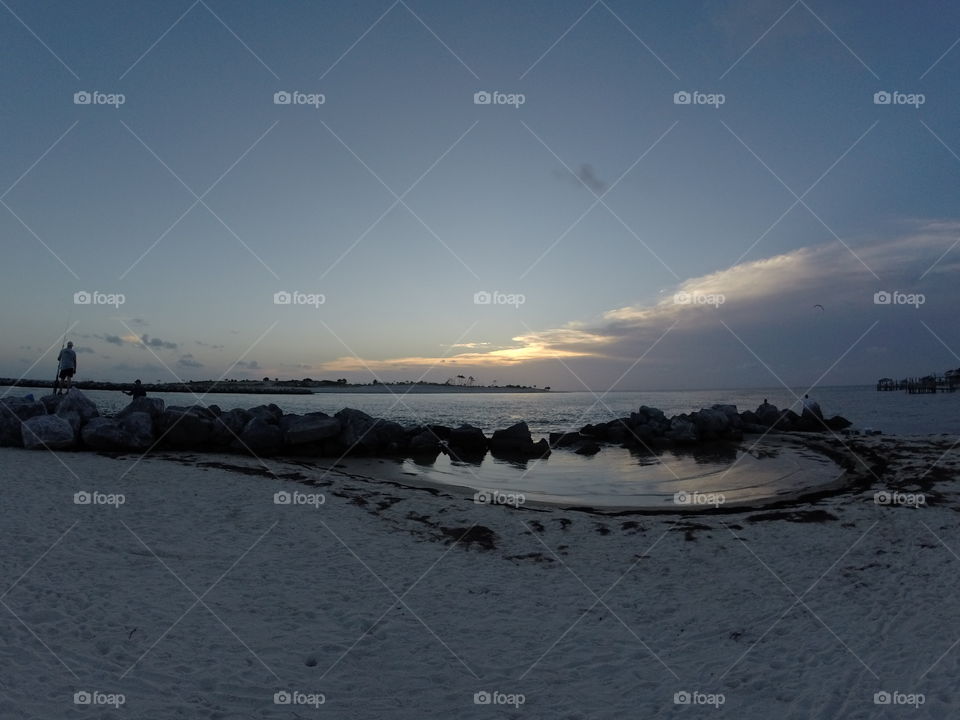 The Fisherman and the Sunset in Saint George Island, Florida