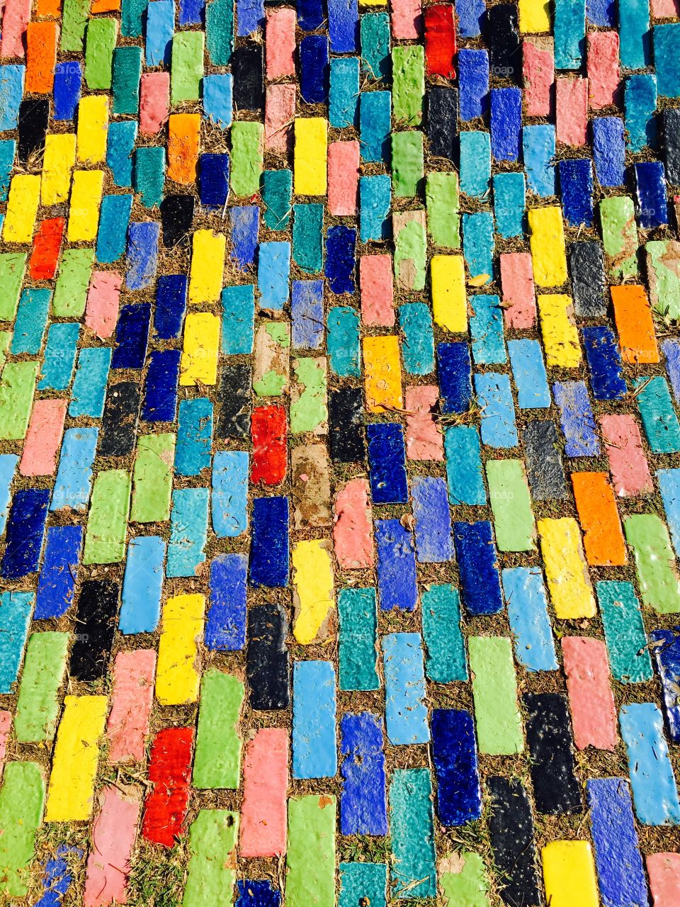 Full frame shot of multi coloured pavement