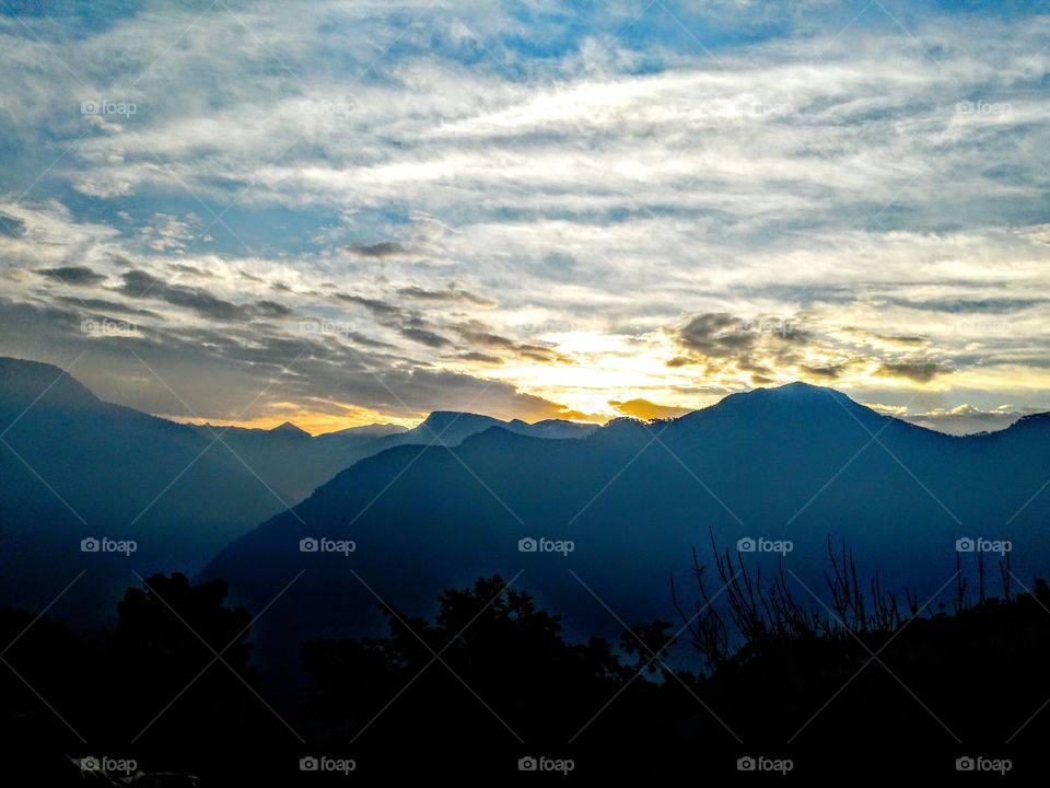 sunrise over Mountains