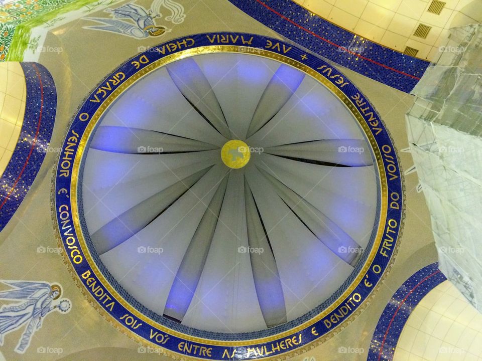 Interior of the dome of a basilica