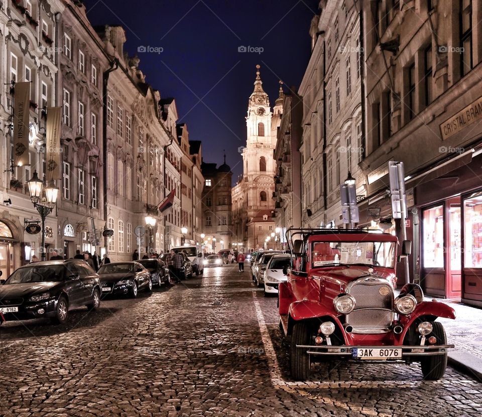 Prague night street