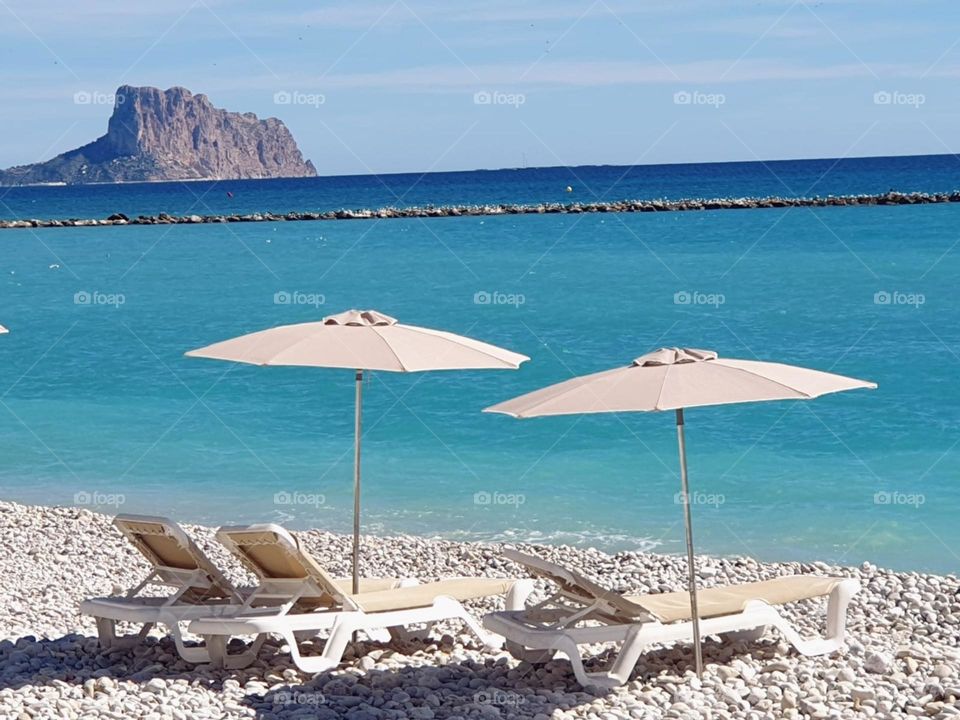 Beach#summer#parasols#sunbeds#sea